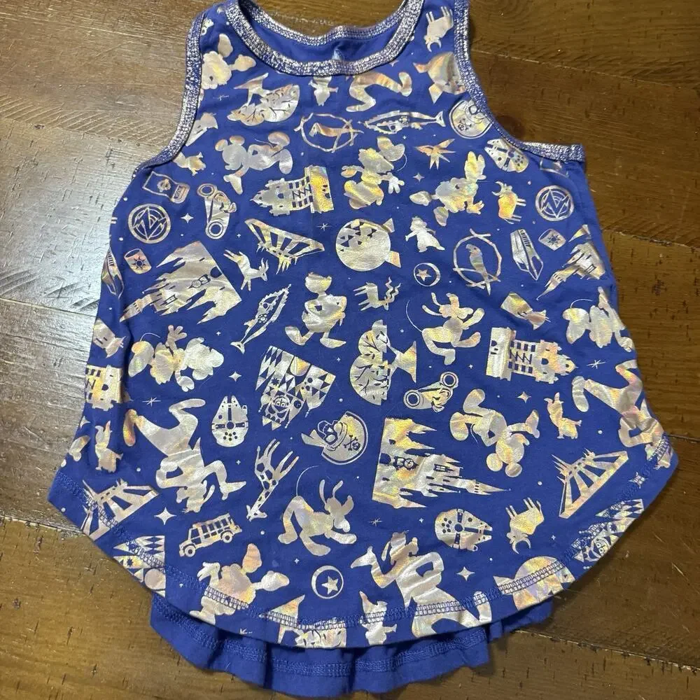 Walt Disney World Shimmer Tank Top Girls 7 50th Anniversary Resort Vacation